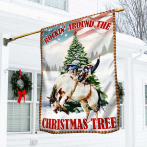 Rockin' Around the Christmas Tree Horse Riding Flag BNN690F