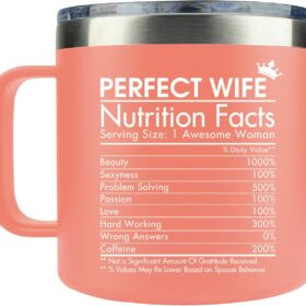 MONDAYSTYLE Gifts for Wife - Anniversary Gifts for Her 14 oz Mug, Orange