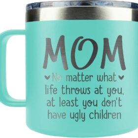 Mom Gifts - Gifts for Mom from Daughter Son Kid - Christmas Gifts for Mom from Daughter, Son, Kids - Mom Mug Coffee - Mom Birthday Gifts - Present for Mother 14 oz Mug, Mint