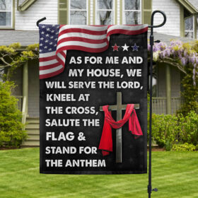 Jesus Cross American Flag As For Me And My House We Will Serve The Lord Flag MLN820F