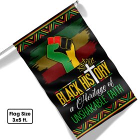 Black History Month Flag Black History A Heritage Of Unshakable Faith MLN912F