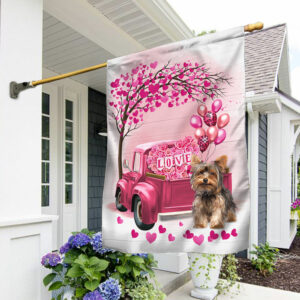 Dog Flag Valentine Yorkshire Terrier Flag QTR380Fv18
