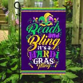 Happy Mardi Gras Flag Beads And Bling It's A Mardi Gras Thing TQN827F