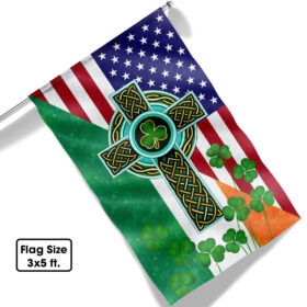Irish Celtic Knot Cross St. Patrick's Day American Flag MLN964F