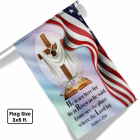 Jesus Cross Easter Day American Flag He Is Not Here He Is Risen MLN1019F