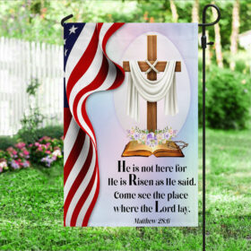 Jesus Cross Easter Day American Flag He Is Not Here He Is Risen MLN1019F