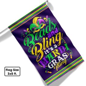 Happy Mardi Gras Flag Beads And Bling It's A Mardi Gras Thing TQN827F