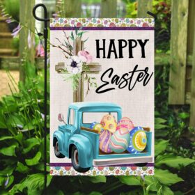 Happy Easter Flag Cross Christian Truck Eggs TQN952F