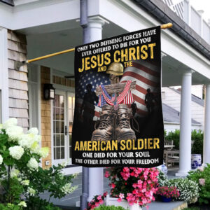 U.S. Veteran Day Flag Jesus Christ And The American Soldier TQN1013F