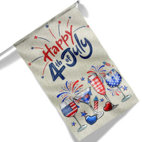 4th Of July Red White And Blue Wine Patriotic Flag TQN1171F