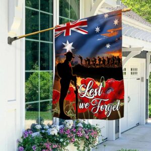 Lest We Forget, Anzac Day, Veteran Remembrance Poppy Australian Flag TPT674Fv1