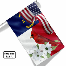 North Carolina State Cardinal and Dogwood Flower Flag MLN1141Fv4