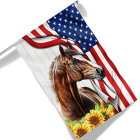 Horse Flower American Flag TQN1172F