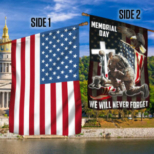 Memorial Day. Remember and Honor Veteran American Eagle Two-Sided Flag TPT776Fv1
