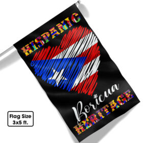 Hispanic Heritage Boricua Puerto Rico Flag TQN1113F
