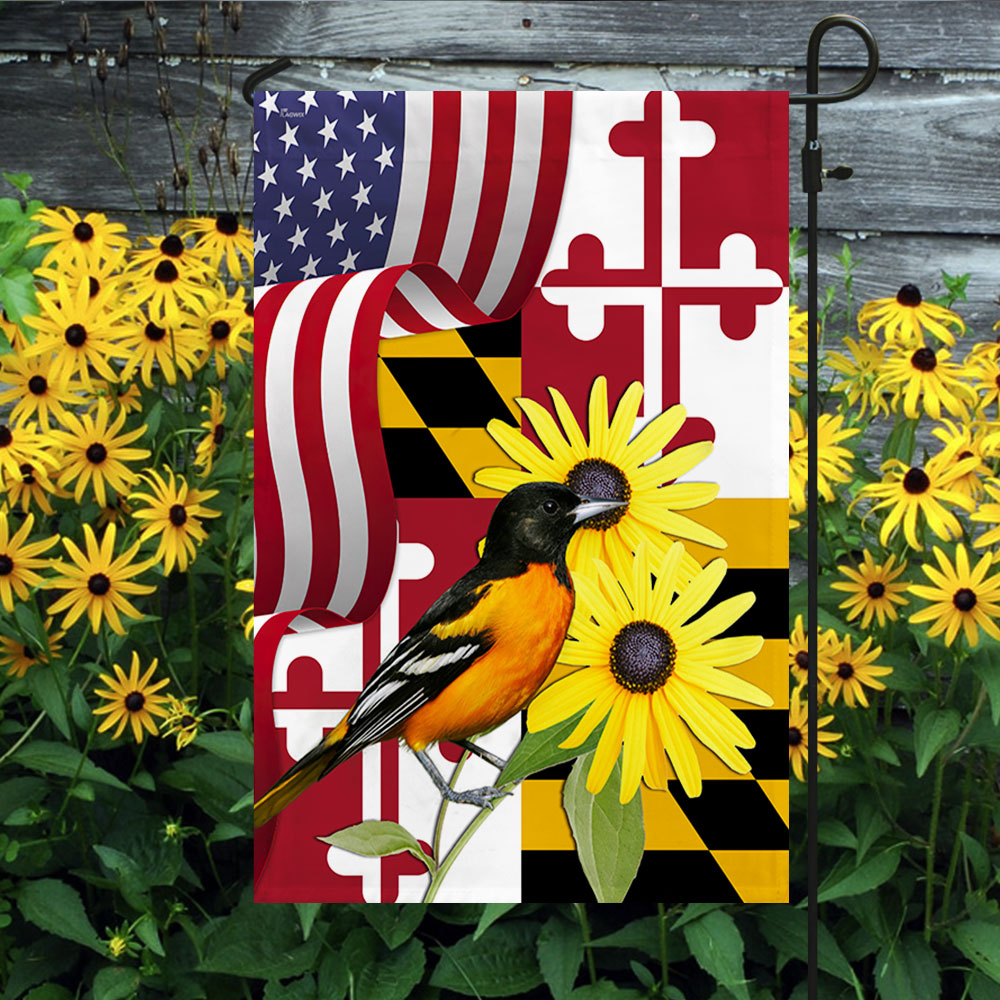 Maryland Flag Baltimore Oriole And Black-eyed Susan BNN326F - Flagwix