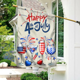 4th Of July Red White And Blue Wine Patriotic Flag TQN1171F