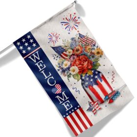 4th Of July Flag Independence Day Welcome Patriotic Flag TQN1170F