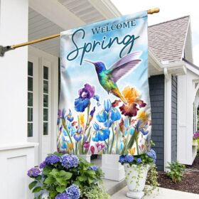Welcome Spring Hummingbird Flag TPT764F