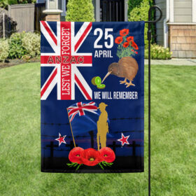 Anzac Day New Zealand Flag Lest We Forget 25 April We Will Remember Flag MLN1217F