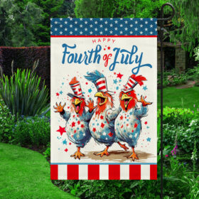 Patriotic Chickens 4th Of July Farm Life Flag TQN1291F