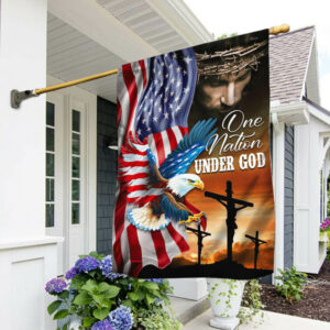 One Nation Under God, Jesus Christian American Eagle Flag TPT846F
