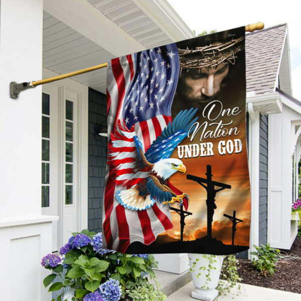 One Nation Under God, Jesus Christian American Eagle Flag TPT846F