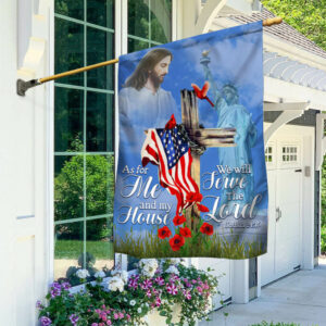 Jesus Cross Flag As For Me And My House We Will Serve The Lord MLN1335F