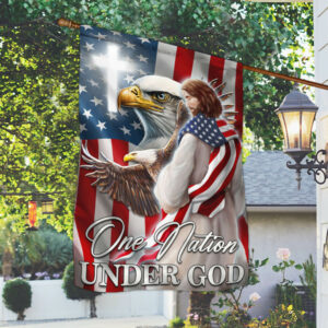 Patriot Eagle Christian Jesus One Nation Under God Flag MLN1365F
