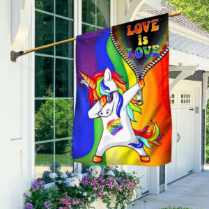 LGBT Flag Love Is Love, Rainbow Unicorn Pride Flag TPT811F