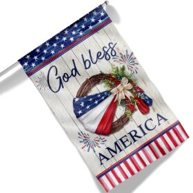 God Bless America 4th Of July American Wreath Flag TQN1282F