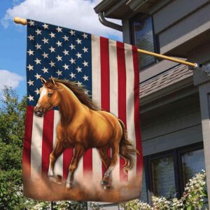 Horse Patriotic American Flag MLN1366F