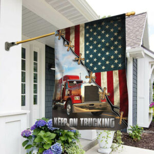 Truck Trucker American Keep On Trucking Flag MLN1305F