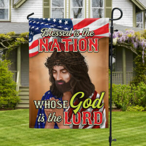 God Jesus American Flag Blessed Is The Nation Whose God Is The Lord MLN1512F
