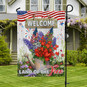 Happy 4th Of July. Land Of The Free Welcome American Flag TPT927F