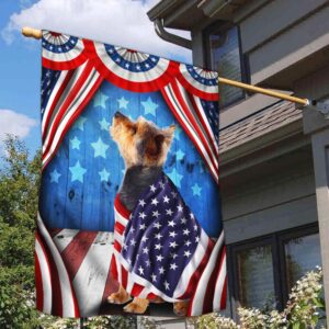 Happy 4th Of July. Yorkie, Yorkshire Terrier Patriotic Dog, American Flag TPT898Fv6
