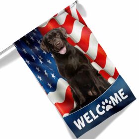 Chocolate Labrador Dog 4th Of July American Flag TQN1226Fv2