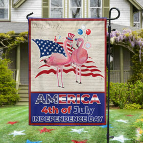 Flamingo America 4th Of July Independence Day Flag MLN1435F