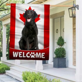 Black Labrador Retriever Dog Welcome Canadian Flag TQN1382F