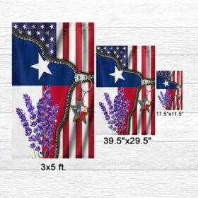 Texas Bluebonnet Zip American Flag MLN1589F