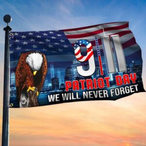 911 Patriot Day Never forget Grommet Flag TQN1420GF