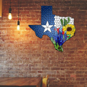 Texas Map Hanging Metal Sign TQN2283MS