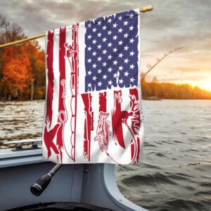 Bass Fishing Hunting American Flag TPT1039F