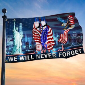 911 Patriot Day Flag 9/11 September 11 Never Forget Grommet Flag  TQN1414GF