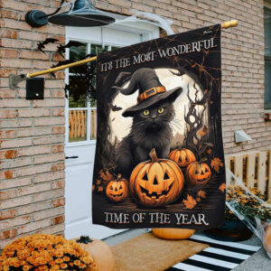 Halloween Black Cat Witch Pumpkins Flag TQN1649F