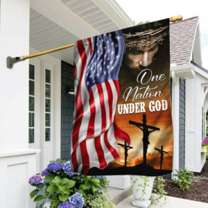 One Nation Under God, Jesus Christian American Eagle Flag TPT846Fv1