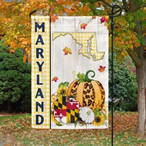 Maryland State Fall Thanksgiving Pumpkins Flag MLN1737Fv2