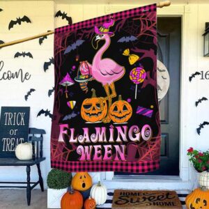 Flamingoween Trick Treat Halloween Flag MLN1829F