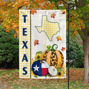 Texas Fall Thanksgiving Pumpkins Flag MLN1737Fv3