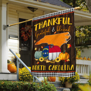 North Carolina Fall Flag Thankful Grateful and Blessed TQN446Fv5